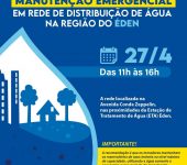 Saae-Sorocaba executa manutenção emergencial em rede de distribuição de água na região do Éden neste sábado (27)